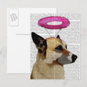 Duitse herder met roze halo briefkaart (Voorkant / Achterkant)