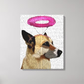 Duitse herder met roze halo canvas afdruk (Voorkant)