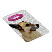 Duitse herder met roze halo magneet (Rechterzijde)