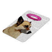 Duitse herder met roze halo magneet (Linkerzijde)