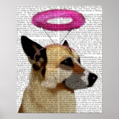 Duitse herder met roze halo poster (Voorkant)