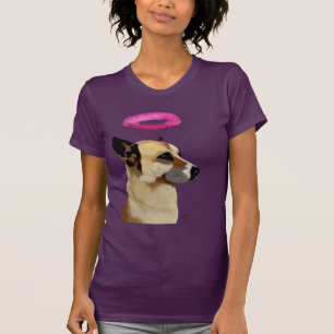 Duitse herder met roze halo t-shirt