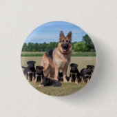  Duitse herder met Schattige Puppies Ronde Button 3,2 Cm (Voorkant)