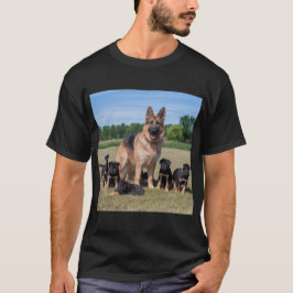  Duitse herder met Schattige Puppies T-shirt