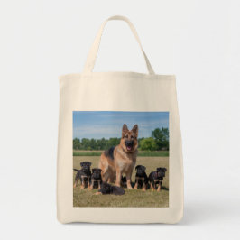  Duitse herder met Schattige Puppies Tote Bag