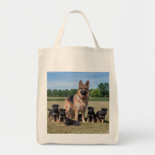  Duitse herder met Schattige Puppies Tote Bag
