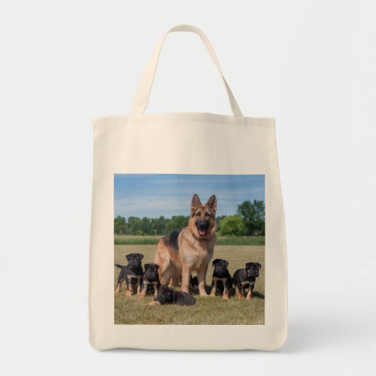  Duitse herder met Schattige Puppies Tote Bag (Voorkant)