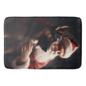 Duitse herder met sinterklaas feestelijke kerst badmat (Voorkant)