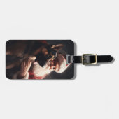 Duitse herder met sinterklaas feestelijke kerst bagagelabel (Voorkant horizontaal)