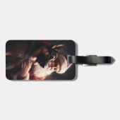 Duitse herder met sinterklaas feestelijke kerst bagagelabel (Achterkant horizontaal)