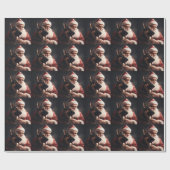 Duitse herder met sinterklaas feestelijke kerst cadeaupapier (Vlak)