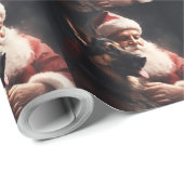 Duitse herder met sinterklaas feestelijke kerst cadeaupapier (Rol Hoek)