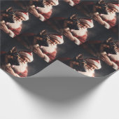 Duitse herder met sinterklaas feestelijke kerst cadeaupapier (Hoek)