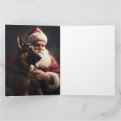 Duitse herder met sinterklaas feestelijke kerst kaart (Binnen)