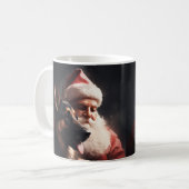 Duitse herder met sinterklaas feestelijke kerst koffiemok (Voorkant links)