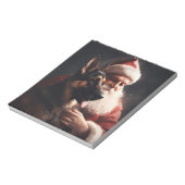 Duitse herder met sinterklaas feestelijke kerst notitieblok (Linkerzijde)