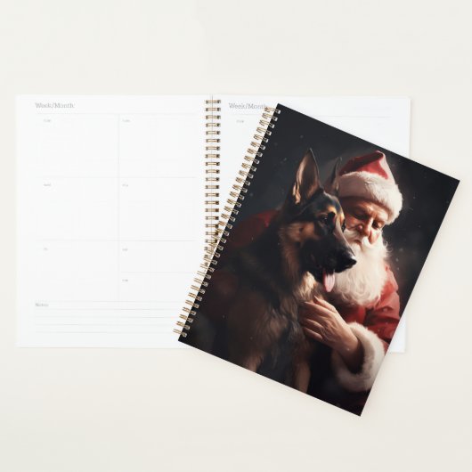Duitse herder met sinterklaas feestelijke kerst planner (Display)