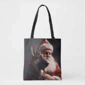 Duitse herder met sinterklaas feestelijke kerst tote bag (Voorkant)