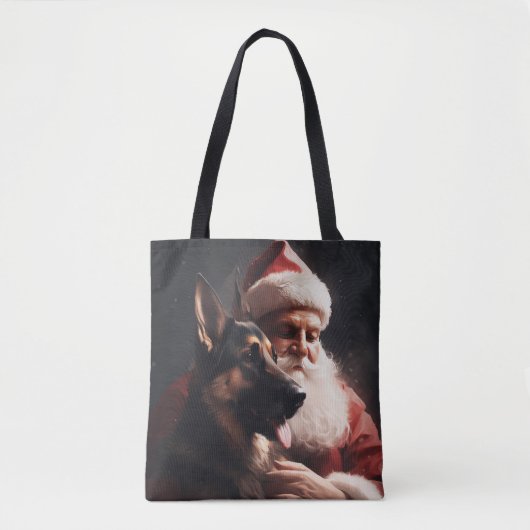 Duitse herder met sinterklaas feestelijke kerst tote bag (Voorkant)