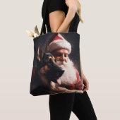 Duitse herder met sinterklaas feestelijke kerst tote bag (Dichtbij)