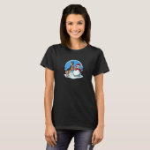 Duitse herder met sneeuwman t-shirt (Voorkant volledig)