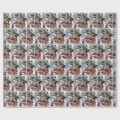 Duitse herder met sneeuwpop cadeaupapier (Vlak)