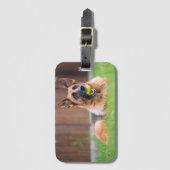 Duitse herder met Tennis Ball Bagagelabel (Voorkant (verticaal))