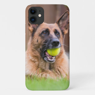 Duitse herder met Tennis Ball Case-Mate iPhone Case