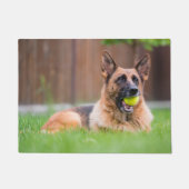Duitse herder met Tennis Ball Deurmat (Voorkant)