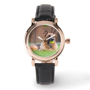 Duitse herder met Tennis Ball Horloge