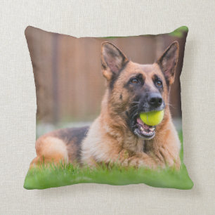 Duitse herder met Tennis Ball Kussen