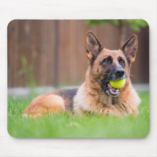Duitse herder met Tennis Ball Muismat (Voorkant)
