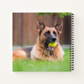 Duitse herder met Tennis Ball Notitieboek (Achterkant)
