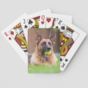 Duitse herder met Tennis Ball Pokerkaarten