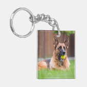 Duitse herder met Tennis Ball Sleutelhanger (Voorkant Links)