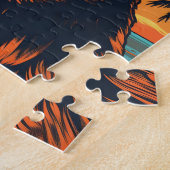 Duitse Herder met zonnebril op een strand Legpuzzel (Zijkant)