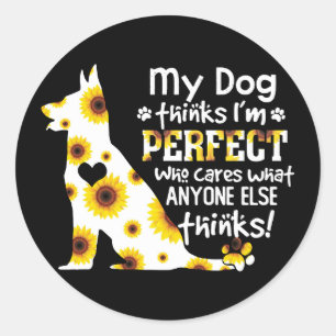 Duitse herder mijn hond denkt dat ik perfecte pote ronde sticker