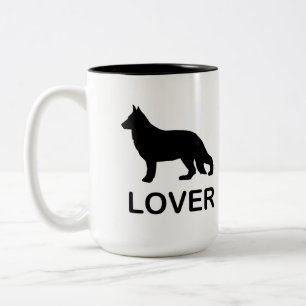 Duitse herder minnaar met silhouet tweekleurige koffiemok
