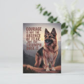 duitse herder moed bij zonsondergang briefkaart (Staand voorkant)