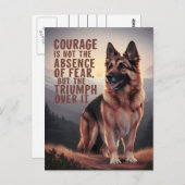 duitse herder moed bij zonsondergang briefkaart (Voorkant / Achterkant)