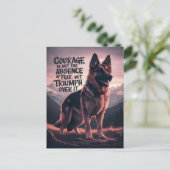 Duitse herder moed bij zonsondergang briefkaart (Staand voorkant)