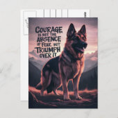 Duitse herder moed bij zonsondergang briefkaart (Voorkant / Achterkant)