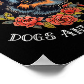 Duitse herder moeder die van honden en Tattoos hou Poster (Hoek)