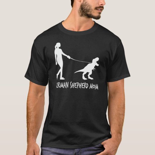 Duitse Herder Moeder Dinosaurus GSD Eigenaren Grap T-shirt (Voorkant)