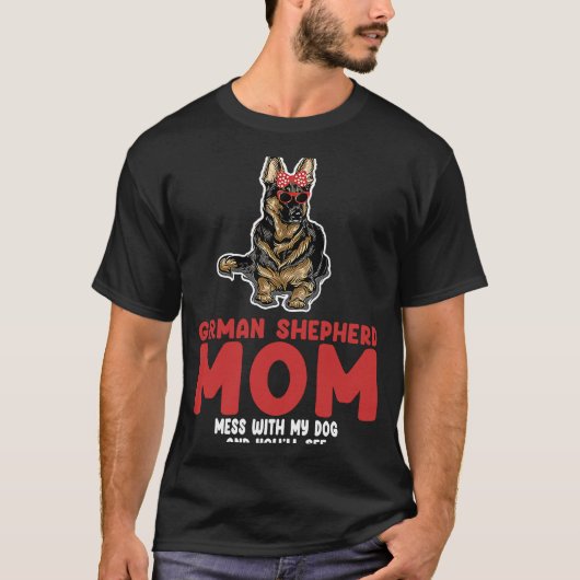 Duitse herder moeder gek met hond Duitse herder T-shirt (Voorkant)