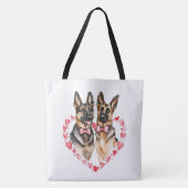 Duitse herder moeder hond ouders liefde Waterverf Tote Bag (Voorkant)