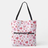 Duitse herder moeder hond ouders liefde Waterverf Tote Bag (Achterkant)