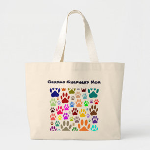 Duitse Herder Moeder Hond Paw Prints Grote Tote Bag