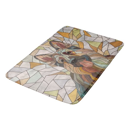 Duitse herder - Mozaïek kunst Badmat (Gekanteld)