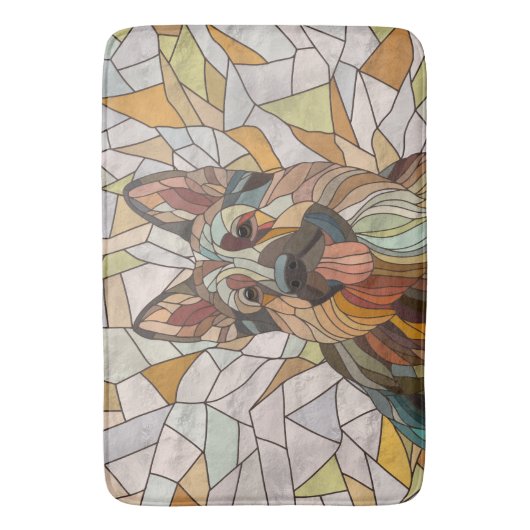 Duitse herder - Mozaïek kunst Badmat (Voorkant Verticaal)